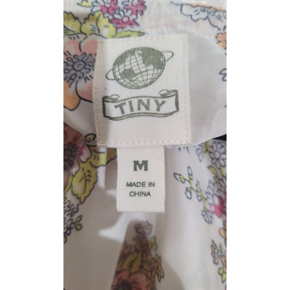 Tiny Anthropologie Side Tie Top Begonia Floral Blouse Square Neck Lace Kimono M - Picture 12 of 12